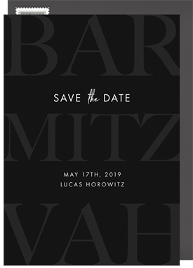 'Masculine Mitzvah' Bar Mitzvah Save the Date