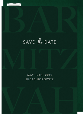'Masculine Mitzvah' Bar Mitzvah Save the Date