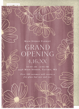 'Line Art Flowers' Grand opening Invitation