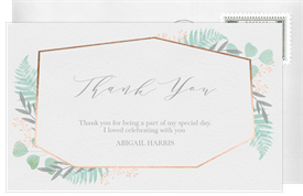 'Watercolor Fern' Bridal Shower Thank You Note