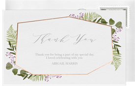 'Watercolor Fern' Bridal Shower Thank You Note