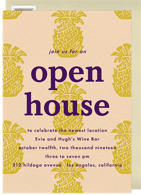 'Pineapple Pattern' Open House Invitation