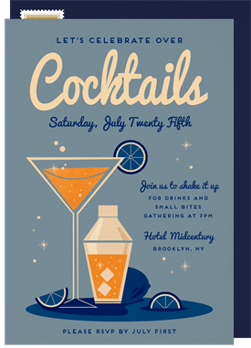 'Retro Cocktail' Happy Hour Invitation