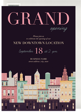 'Downtown Loft' Grand opening Invitation