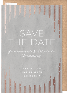 'Cascading Foil' Wedding Save the Date