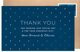 'Cascading Foil' Wedding Thank You Note