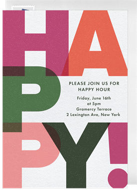 'Bold Happy' Happy Hour Invitation