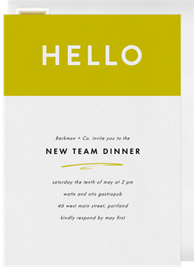 'Name Tag' Dinner Invitation