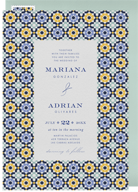 'Mediterranean Tiles' Wedding Invitation