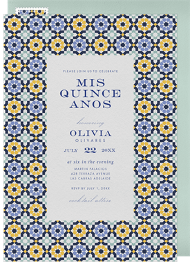 'Mediterranean Tiles' Quinceañera Invitation