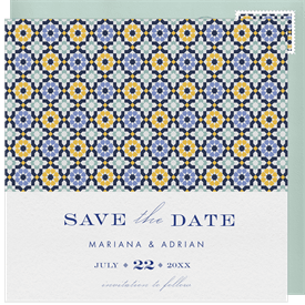 'Mediterranean Tiles' Wedding Save the Date
