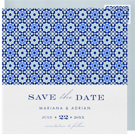 'Mediterranean Tiles' Wedding Save the Date