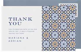 'Mediterranean Tiles' Wedding Thank You Note