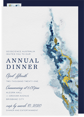 'Watercolor Agate' Dinner Invitation