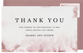 'Luxurious Watercolor' Wedding Thank You Note