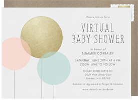 'Baby Balloons' Virtual / Remote Invitation