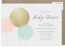 'Baby Balloons' Baby Shower Invitation