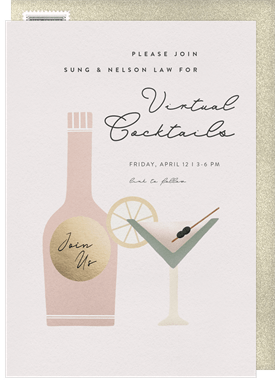 'Classy Cocktails' Virtual Events Invitation