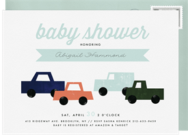 'Cars and Trucks' Baby Shower Invitation