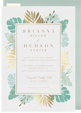'Foiled Tropics' Wedding Invitation