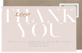 'Gilded Branches' Bridal Shower Thank You Note