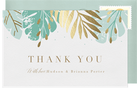 'Foiled Tropics' Wedding Thank You Note
