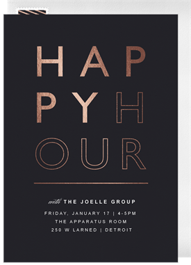 'Gilded Hour' Happy Hour Invitation