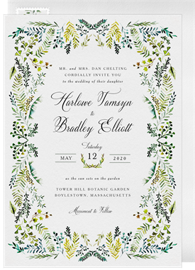 'Cascading Greenery' Wedding Invitation