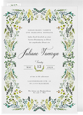 'Cascading Greenery' Bridal Shower Invitation