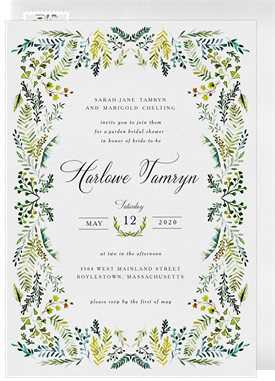 'Cascading Greenery' Bridal Shower Invitation