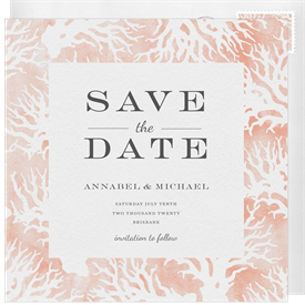 'Coral Wash' Wedding Save the Date