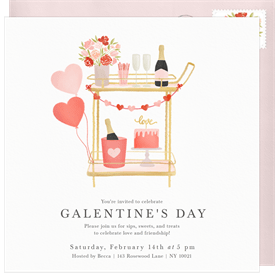 'Sips and Sweets' Valentine's Day Invitation