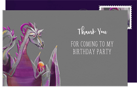 'Painterly Dragon' Kids Birthday Thank You Note