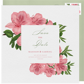 'Romantic Rhododendrons' Wedding Save the Date