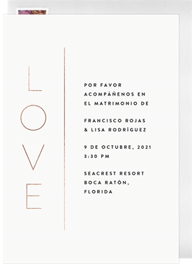 'Vertical Love' Wedding Invitation