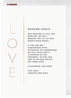 'Vertical Love' Wedding Updates Invitation