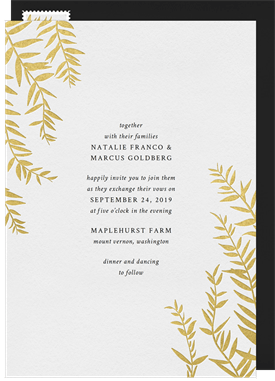 'Gilded Leaves' Wedding Invitation