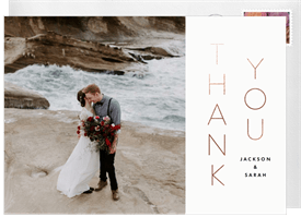 'Vertical Love' Wedding Thank You Note