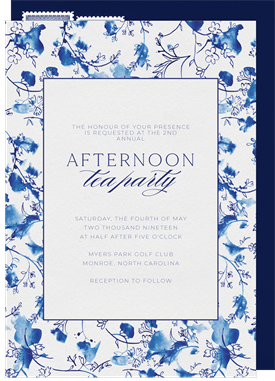 'Blue China' Tea Party Invitation