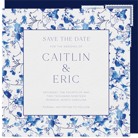 'Blue China' Wedding Save the Date