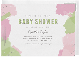 'Whimsical Brush Strokes' Baby Shower Invitation