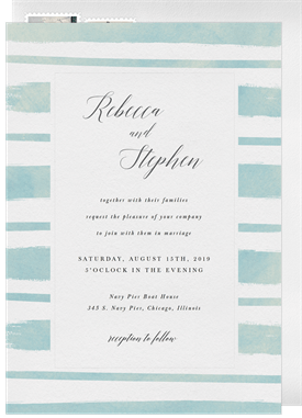 'Watercolor Ribbons' Wedding Invitation