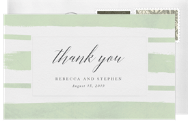 'Watercolor Ribbons' Wedding Thank You Note