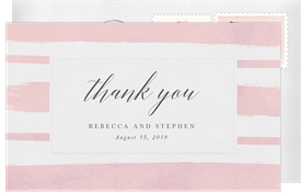 'Watercolor Ribbons' Wedding Thank You Note