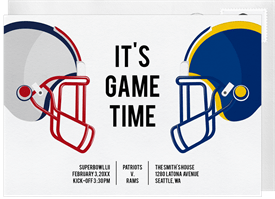 'It's Game Time' Superbowl Invitation