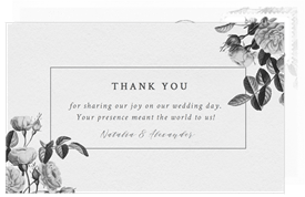 'Vintage Bouquet' Wedding Thank You Note