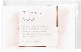 'Touch of Glamour' Wedding Thank You Note
