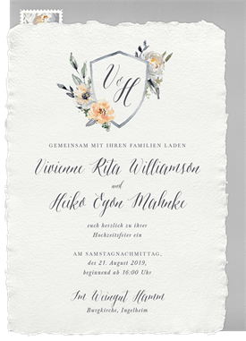 'Perennial Crest' Wedding Invitation