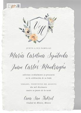 'Perennial Crest' Wedding Invitation