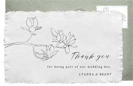 'Minimal Magnolia' Wedding Thank You Note